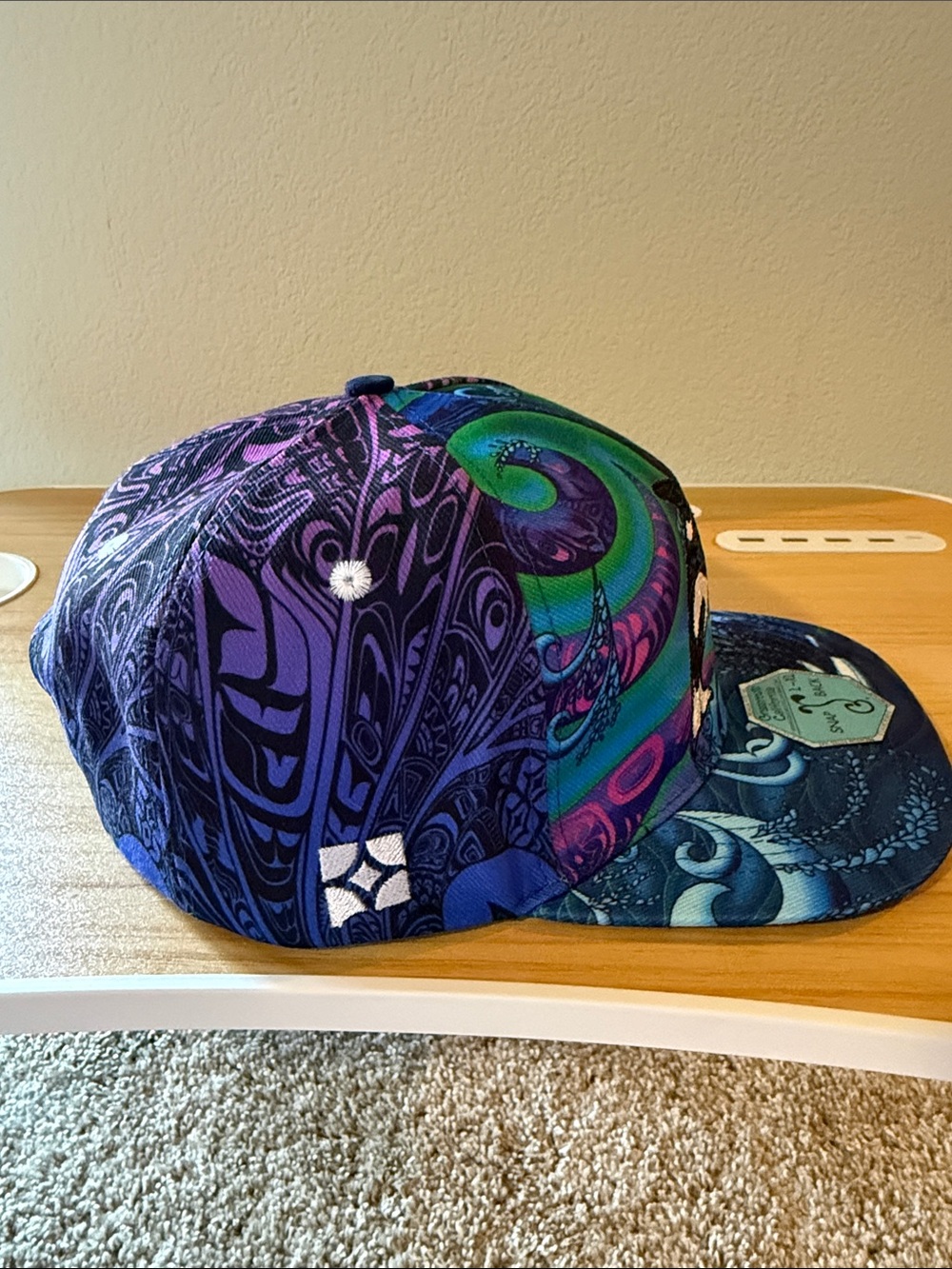 Grassroots California Limited Edition Phil Lewis Orca Snapback Hat Blue & Purple - Picture 3 of 4